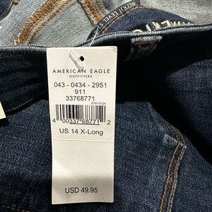 American Eagle brand new high-rise skinny kick jeans size 14 extra long